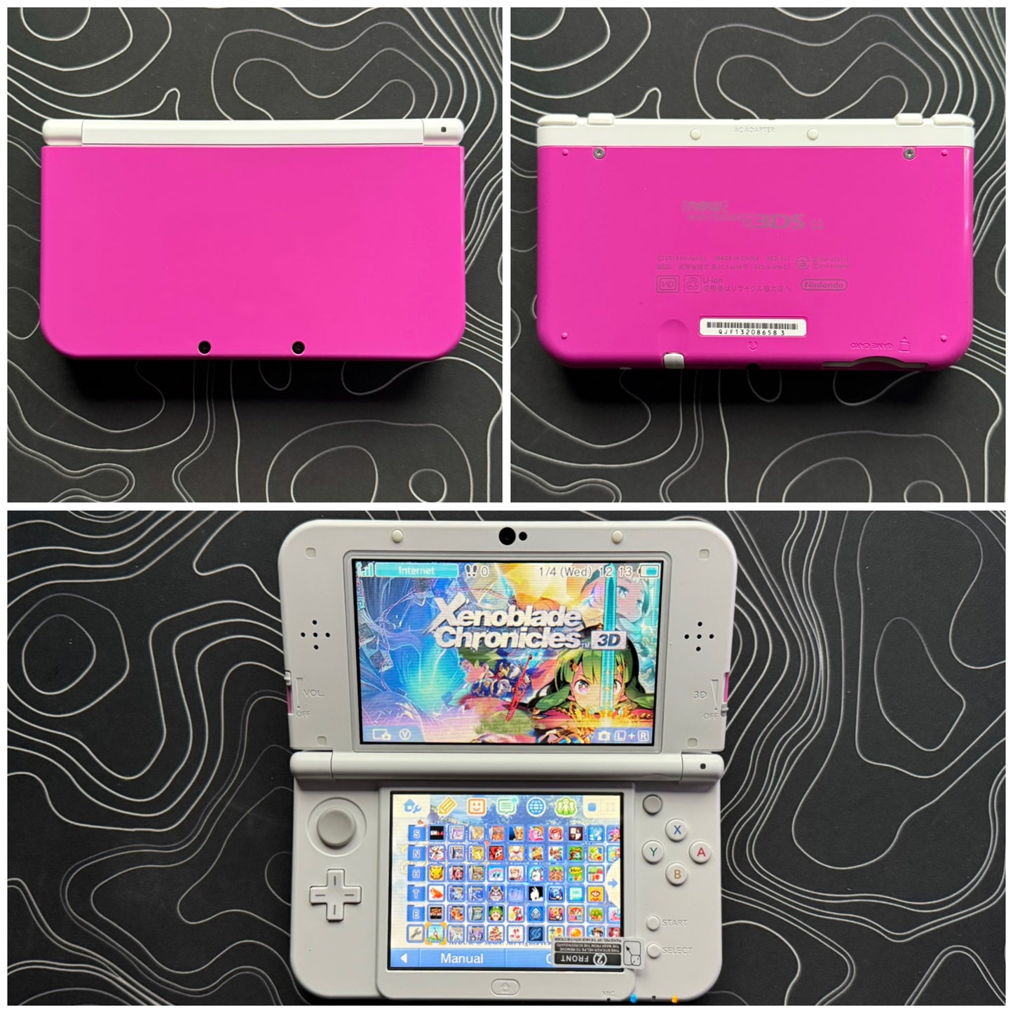 New 3DS LL with (Case/Charger/Wrist Strap/Hand Grip/Clear Shell/Screen Protector)