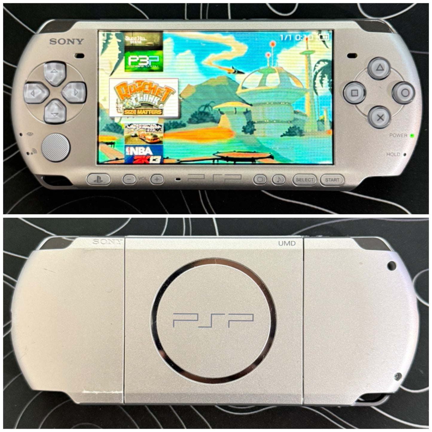 USED PSP 3000 with |Charger+Case+Clear Shell+Screen Protector+Wrist Strap|