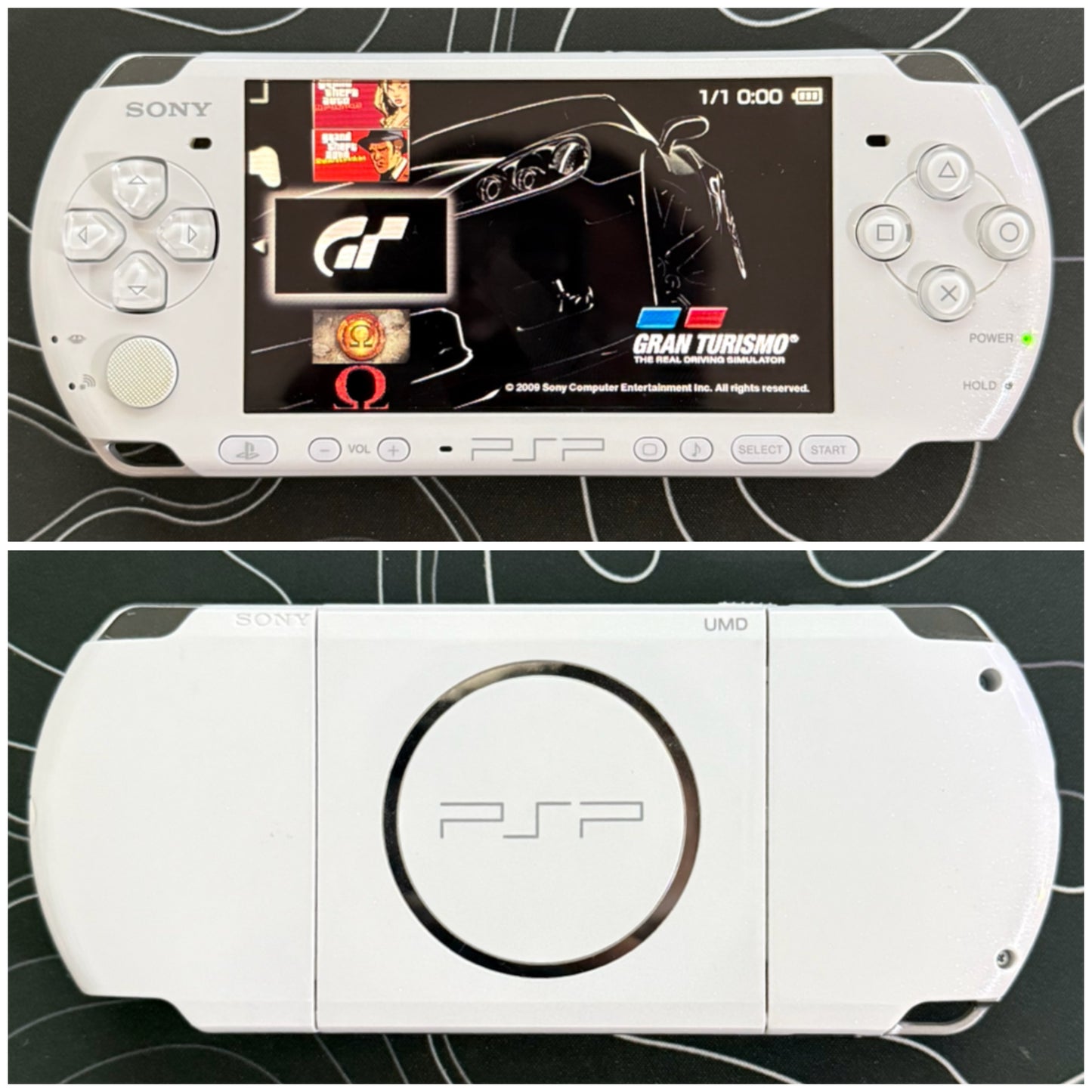 USED PSP 3000 with |Charger+Case+Clear Shell+Screen Protector+Wrist Strap|
