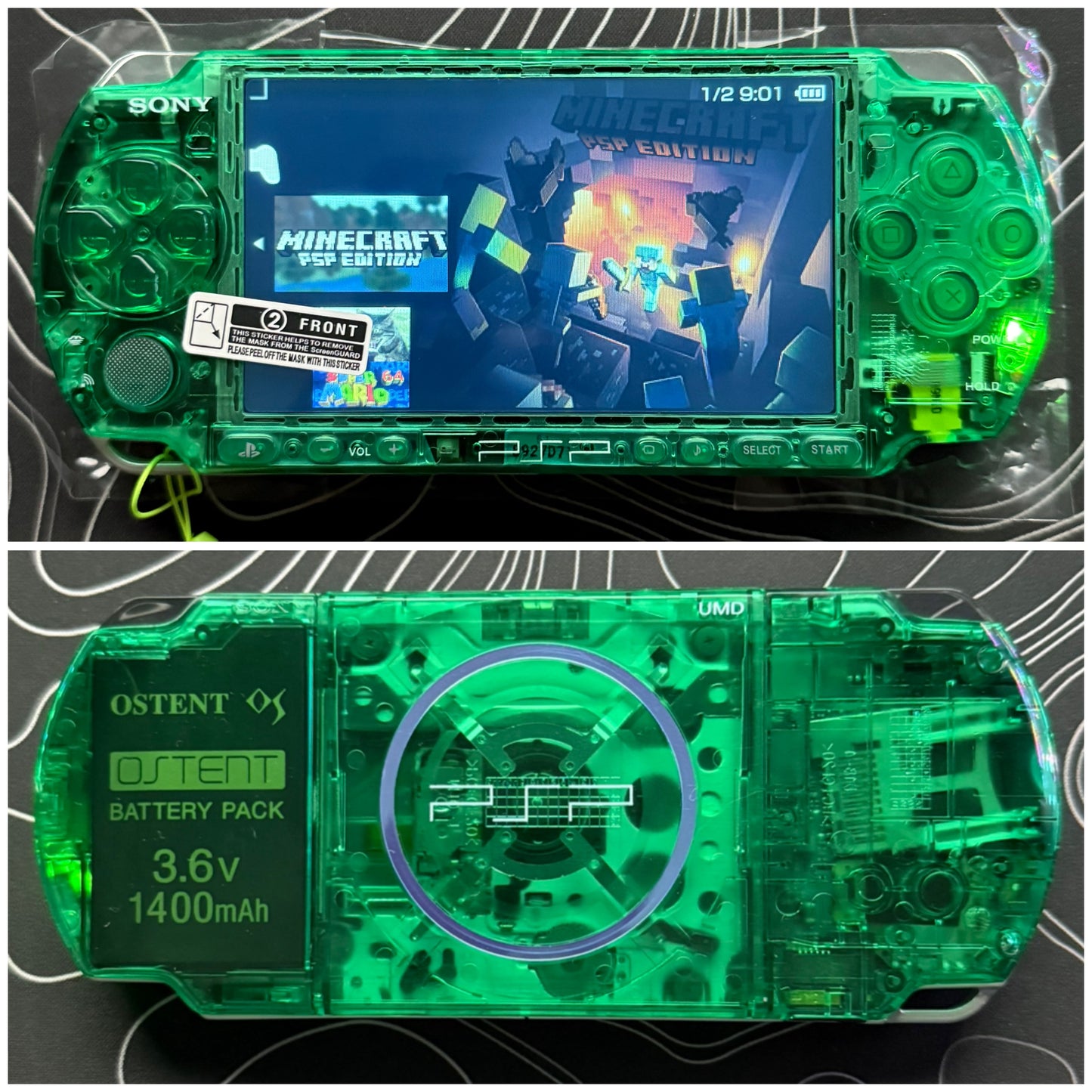 PSP 3000 with |Charger+Case+Clear Shell+Screen Protector+Wrist Strap|