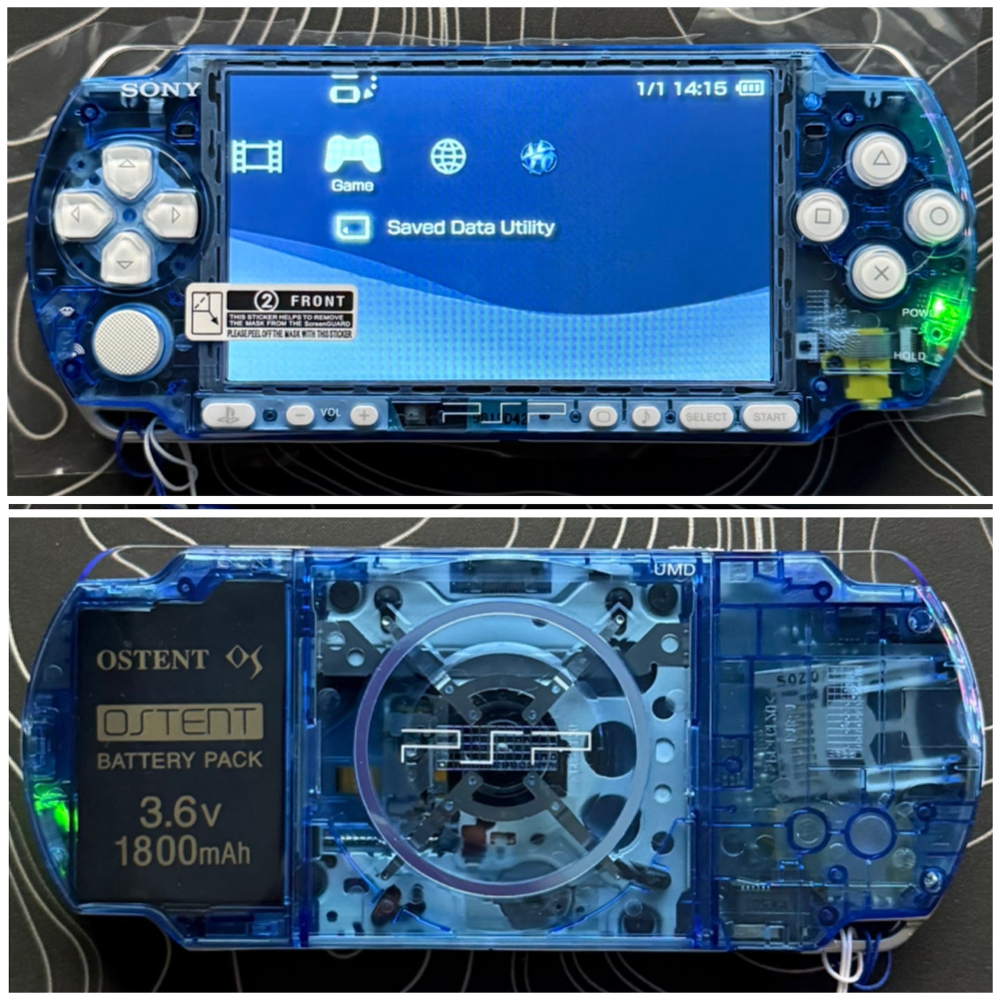 PSP 3000 with |Charger+Case+Clear Shell+Screen Protector+Wrist Strap|
