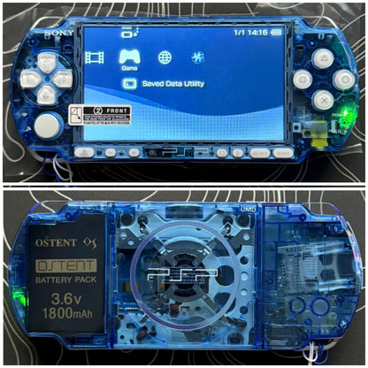 PSP 3000 with |Charger+Case+Clear Shell+Screen Protector+Wrist Strap|