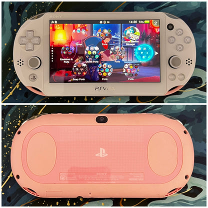 Psvita 2000 Fully Customized with (Case/Charger/Screen Protector/Wrist Strap/Clear Shell)