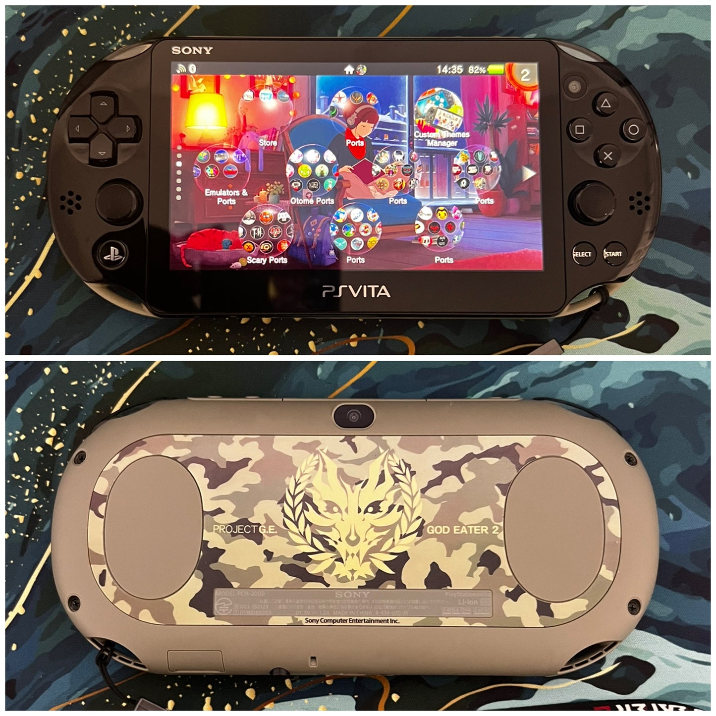 Psvita 2000 Fully Customized with (Case/Charger/Screen Protector/Wrist Strap/Clear Shell)