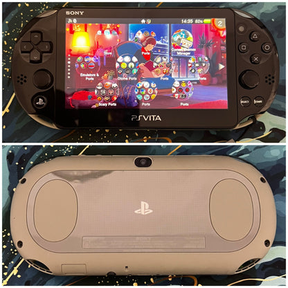 Psvita 2000 Fully Customized with (Case/Charger/Screen Protector/Wrist Strap/Clear Shell)