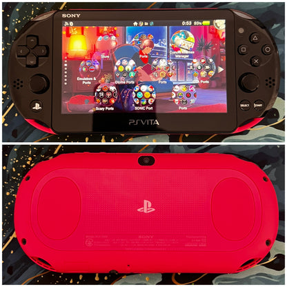 Psvita 2000 Fully Customized with (Case/Charger/Screen Protector/Wrist Strap/Clear Shell)