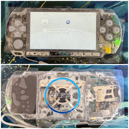 PSP 3000 Fully Customized Per your request w (Free Pouch & Transparent Clear Shell, Wrist strap, Charger)