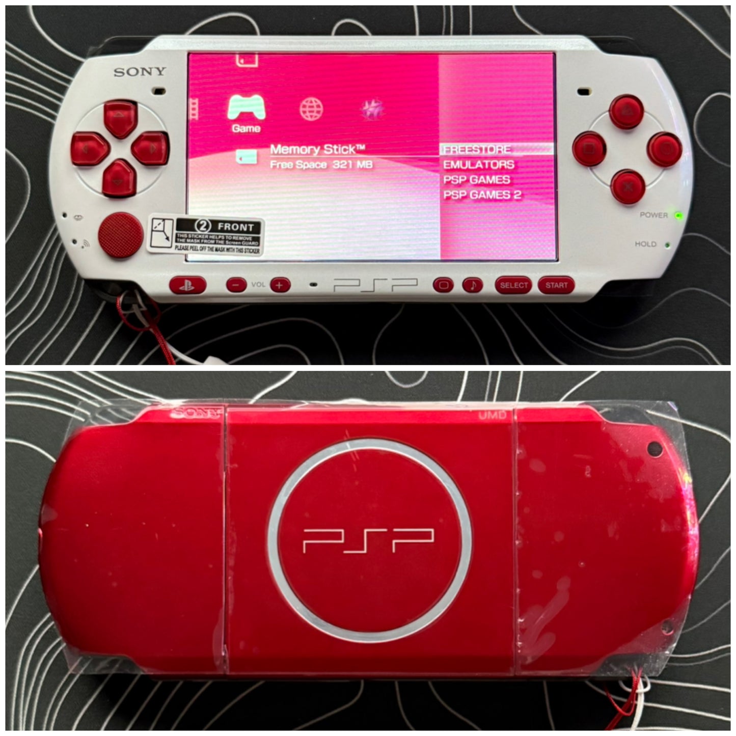 PSP 3000 Fully Customized Per your request w (Free Pouch & Transparent Clear Shell, Wrist strap, Charger)