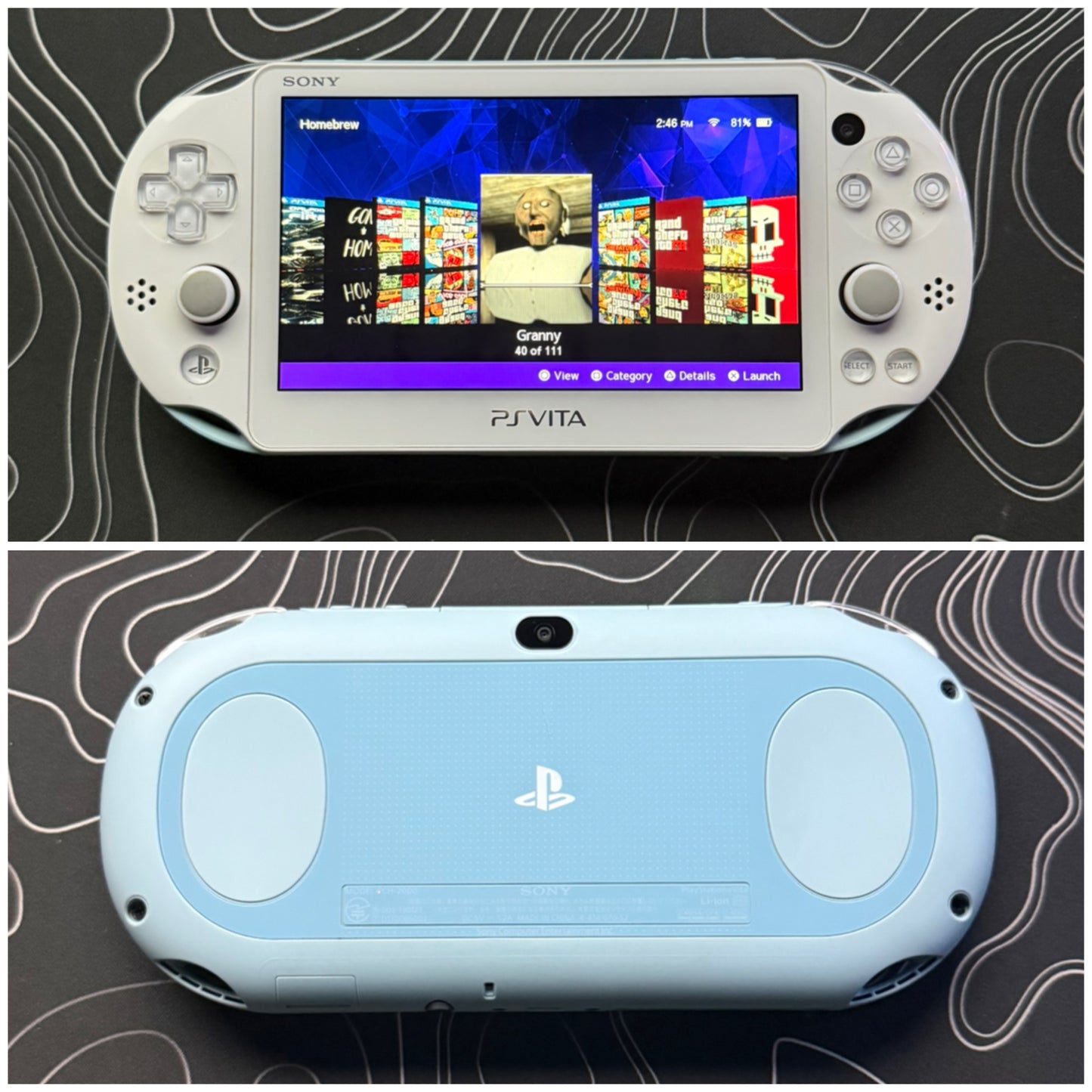 Psvita 2000 Fully Customized with (Case/Charger/Screen Protector/Wrist Strap/Clear Shell)