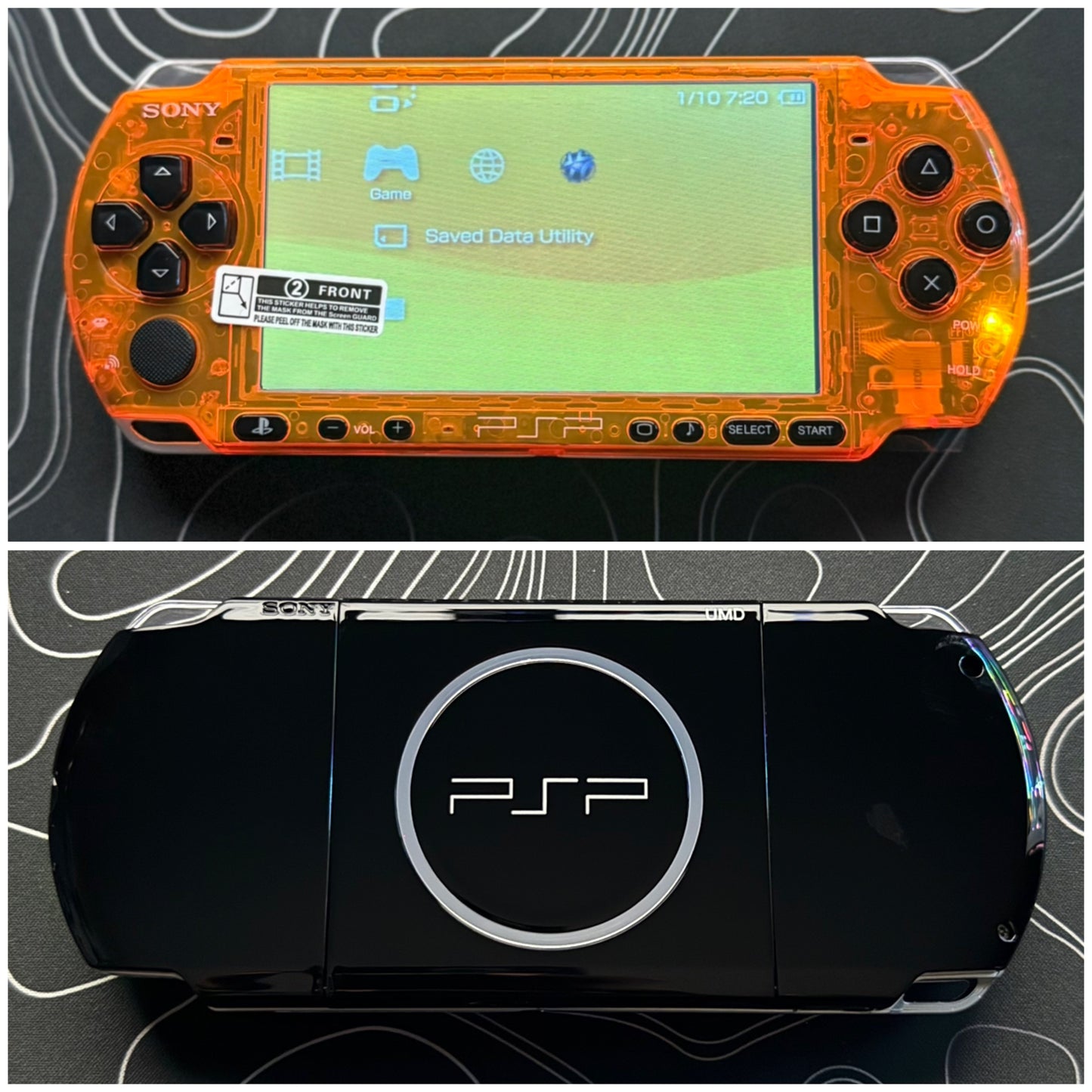 PSP 3000 Fully Customized Per your request w (Free Pouch & Transparent Clear Shell, Wrist strap, Charger)