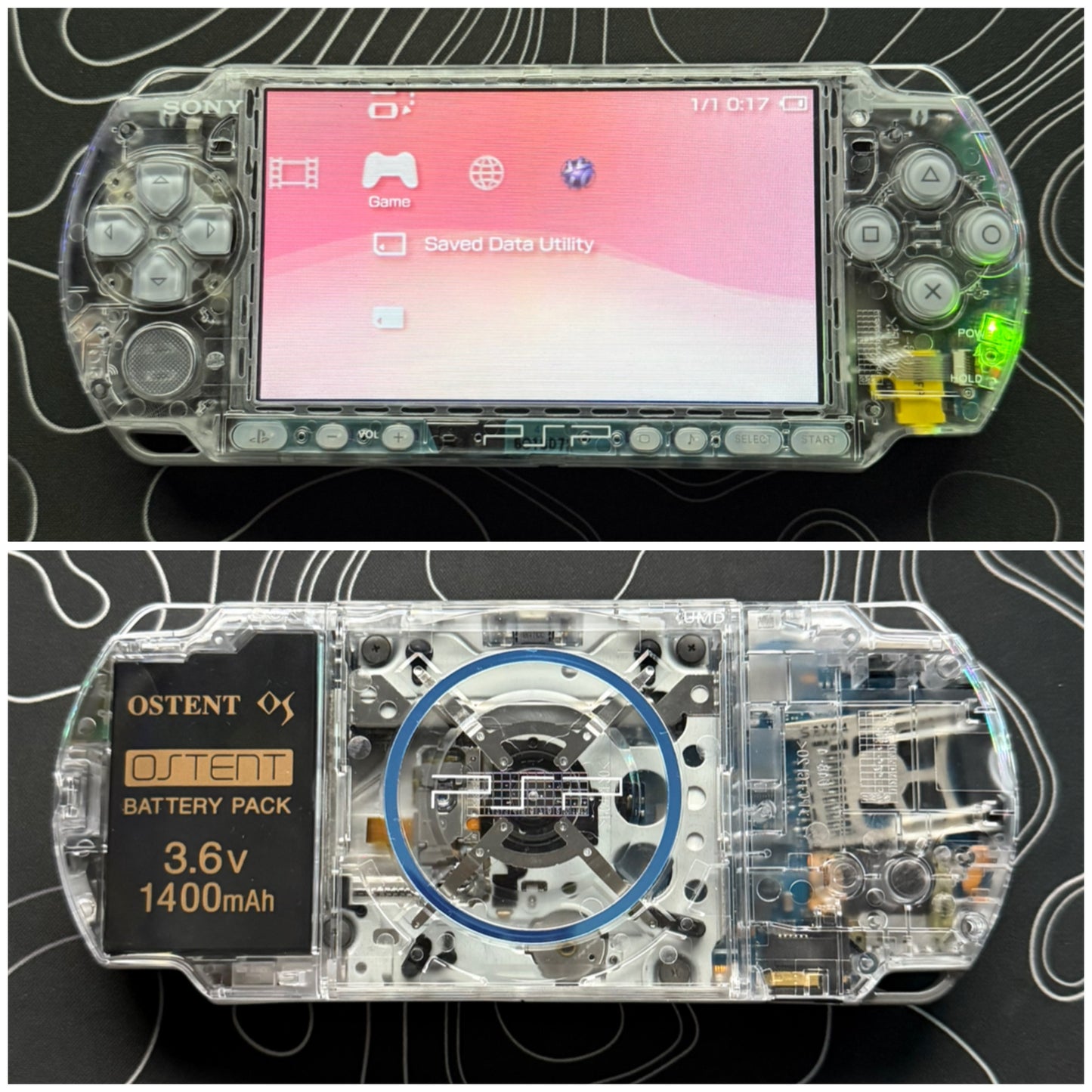 PSP 3000 Fully Customized Per your request w (Free Pouch & Transparent Clear Shell, Wrist strap, Charger)