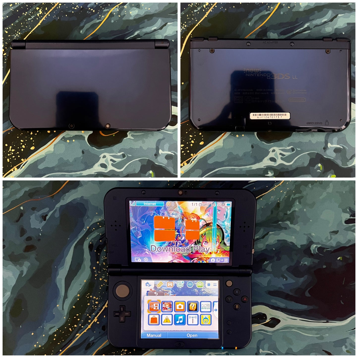 New 3DS LL with (Case/Charger/Wrist Strap/Hand Grip/Clear Shell/Screen Protector)