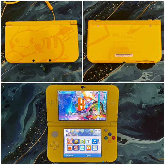 New 3DS LL with (Case/Charger/Wrist Strap/Hand Grip/Clear Shell/Screen Protector)