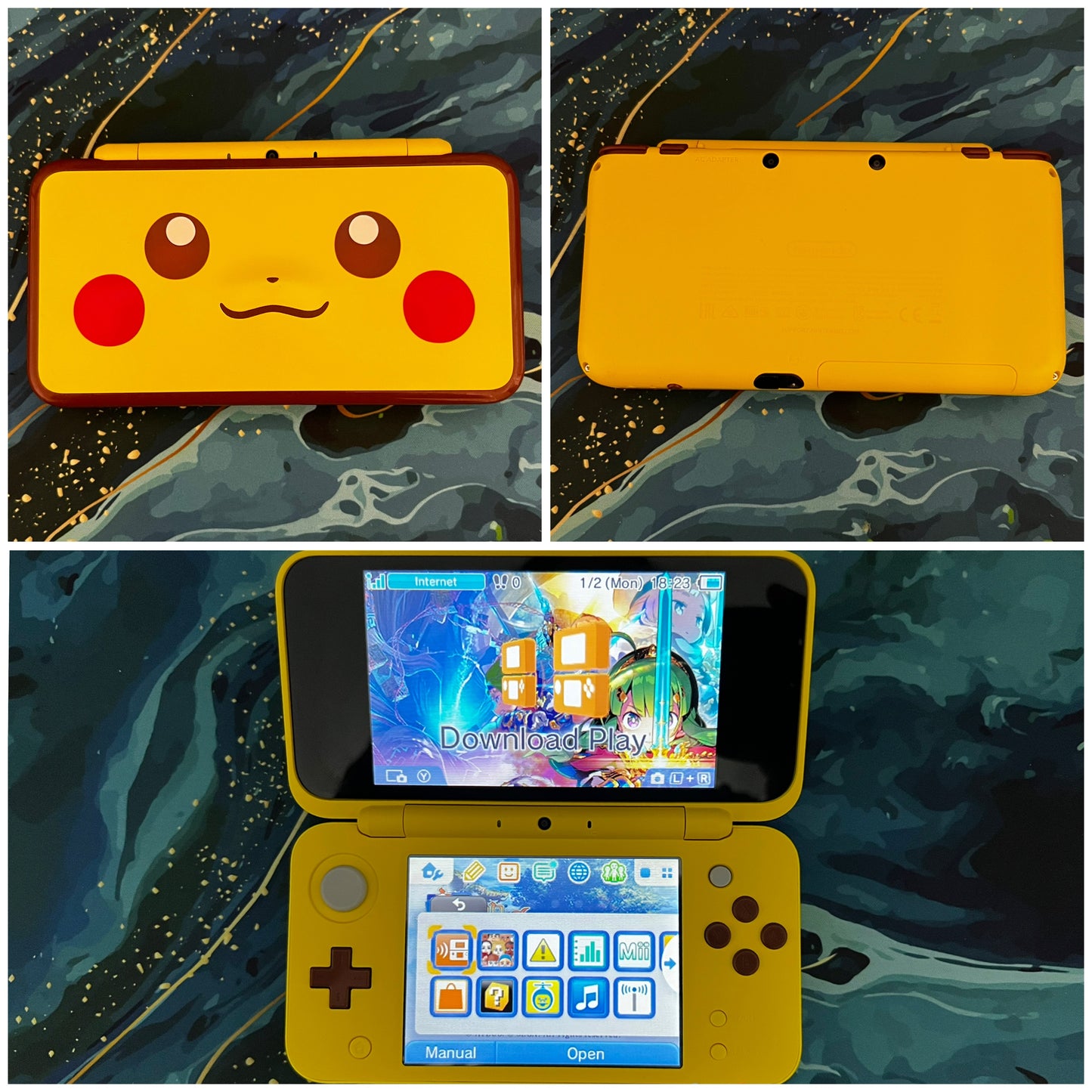 New 2DS LL with (Case/Charger/Hand Grip/Clear Shell/Screen Protector)