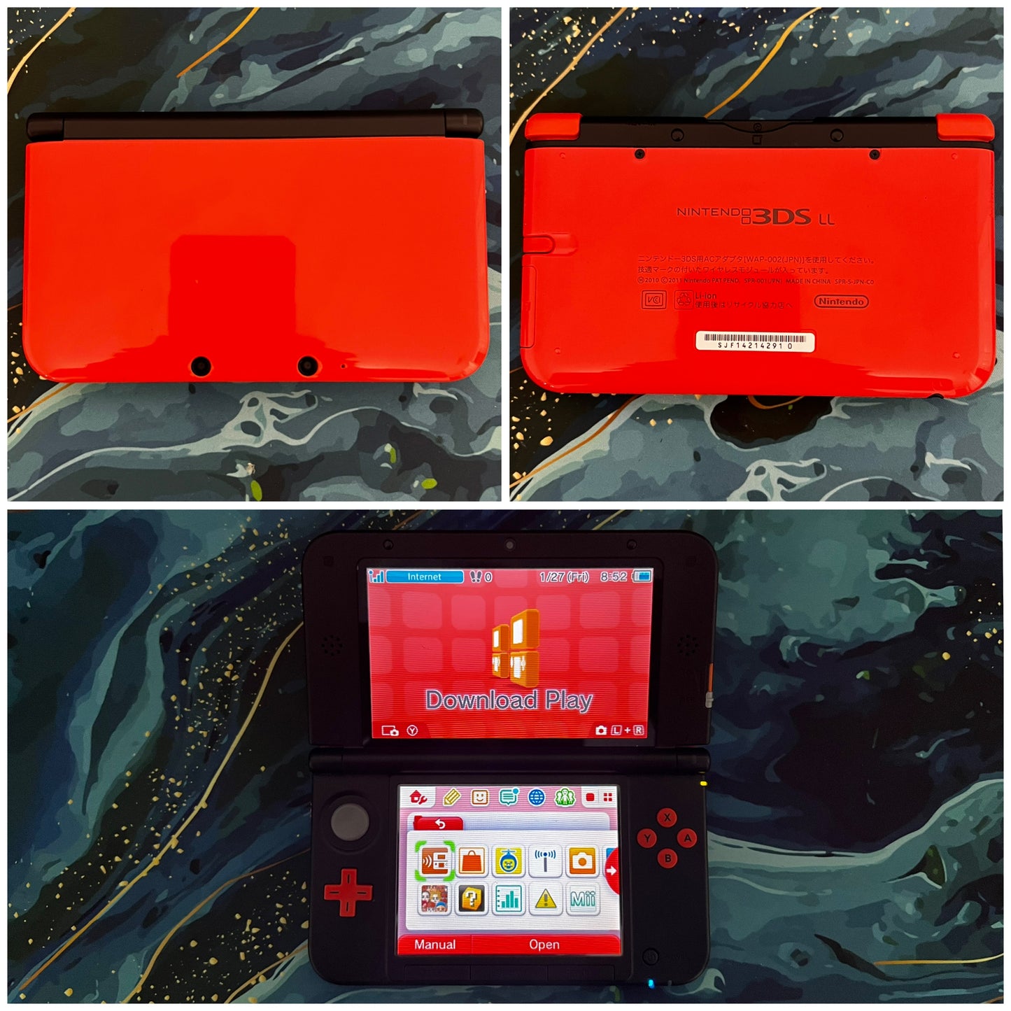 3DS LL with Accessories (Screen Protector/Charger/Clear Shell/Case)