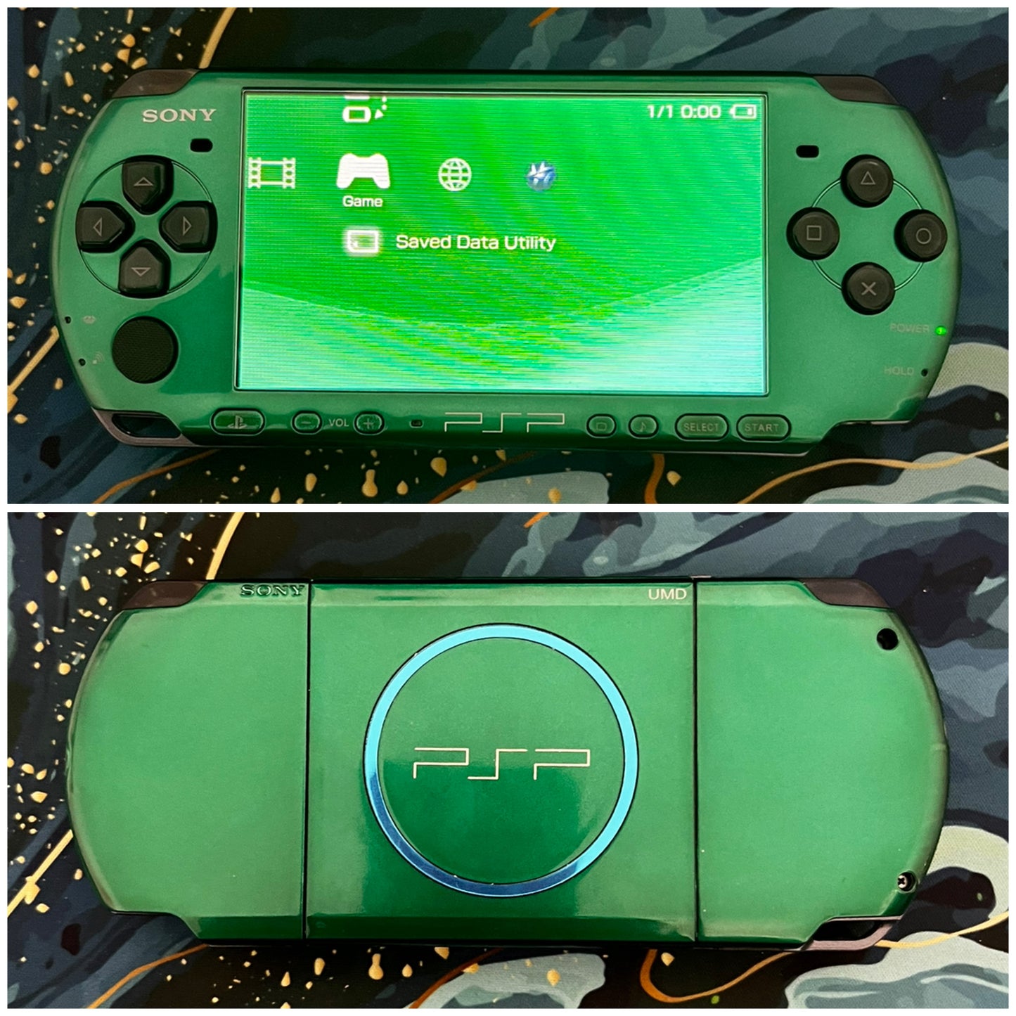 PSP 3000 Fully Customized Per your request w (Free Pouch & Transparent Clear Shell, Wrist strap, Charger)