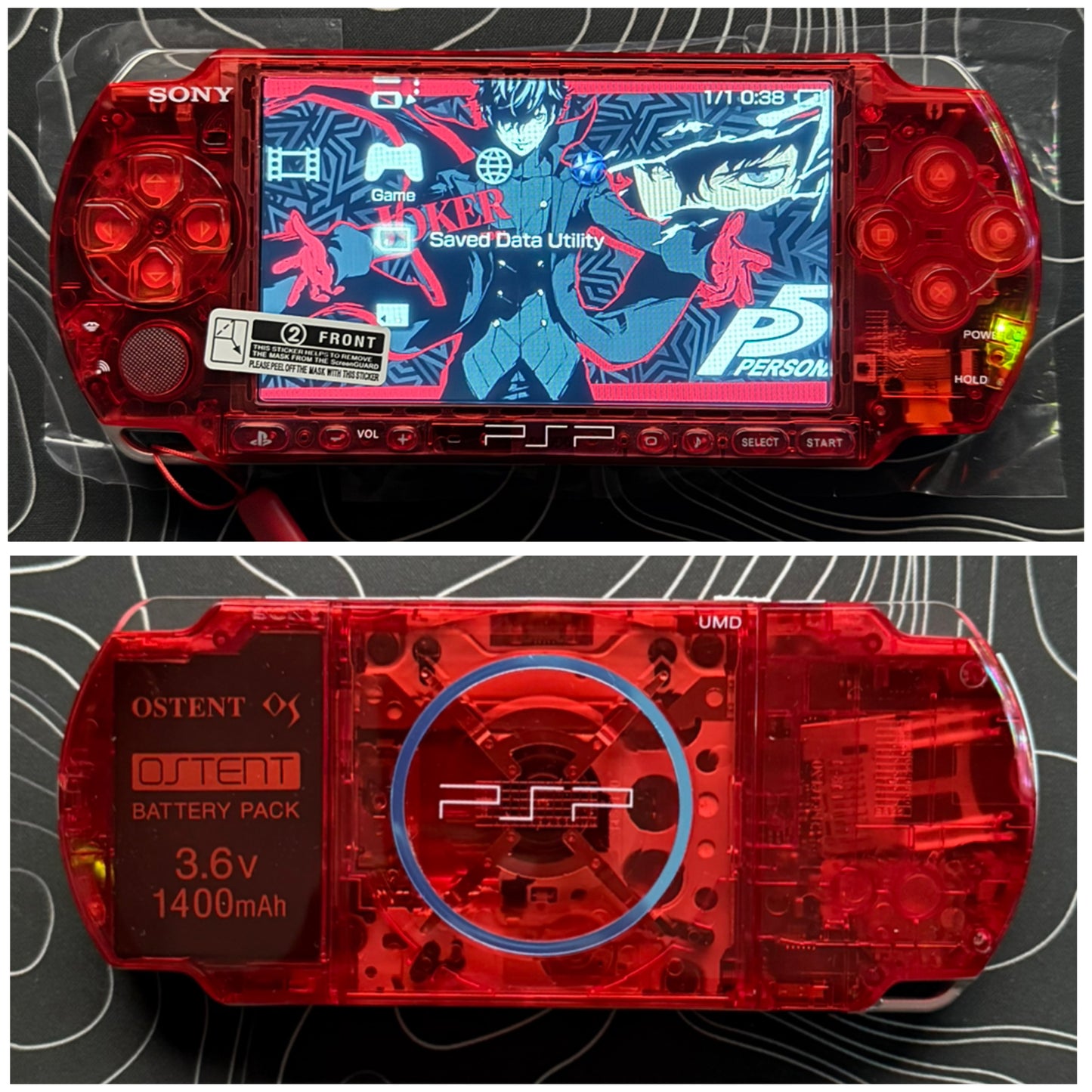 PSP 3000 with |Charger+Case+Clear Shell+Screen Protector+Wrist Strap|