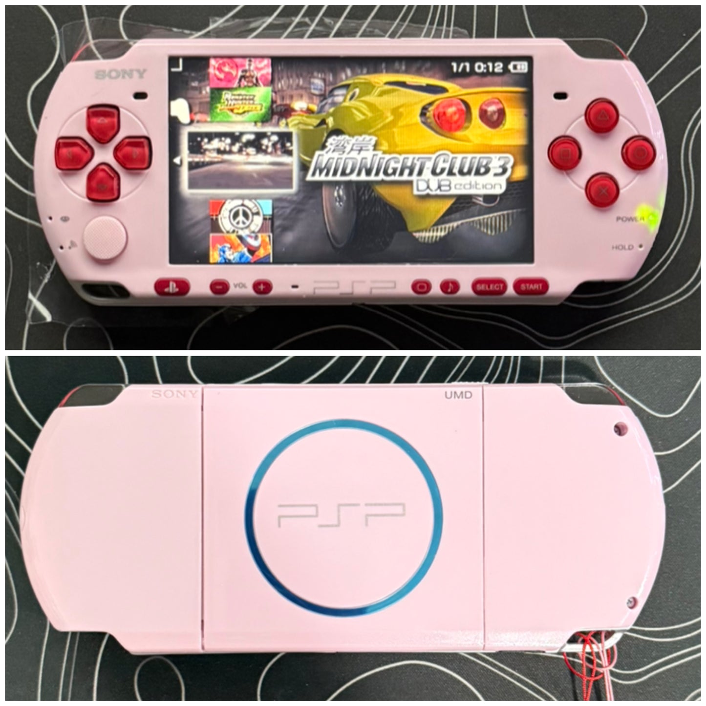 PSP 3000 with |Charger+Case+Clear Shell+Screen Protector+Wrist Strap|