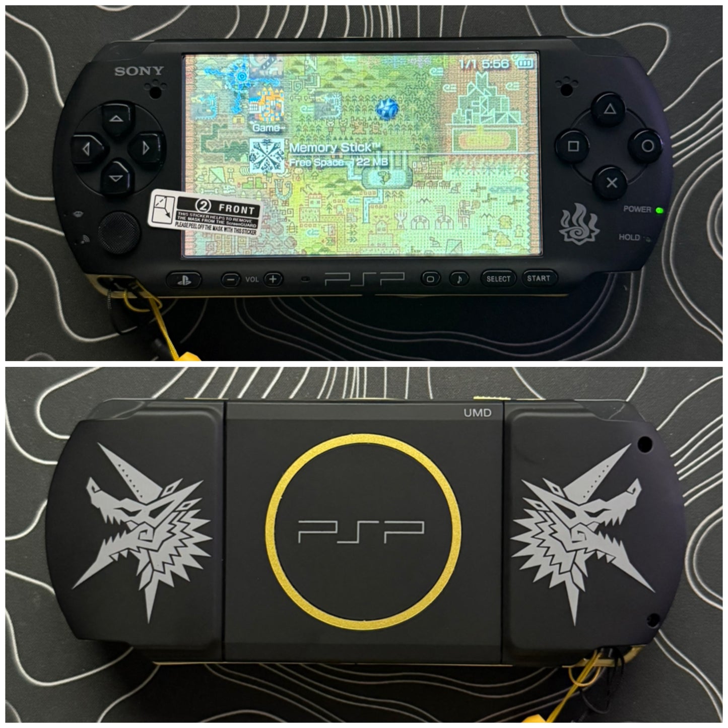 PSP 3000 with |Charger+Case+Clear Shell+Screen Protector+Wrist Strap|